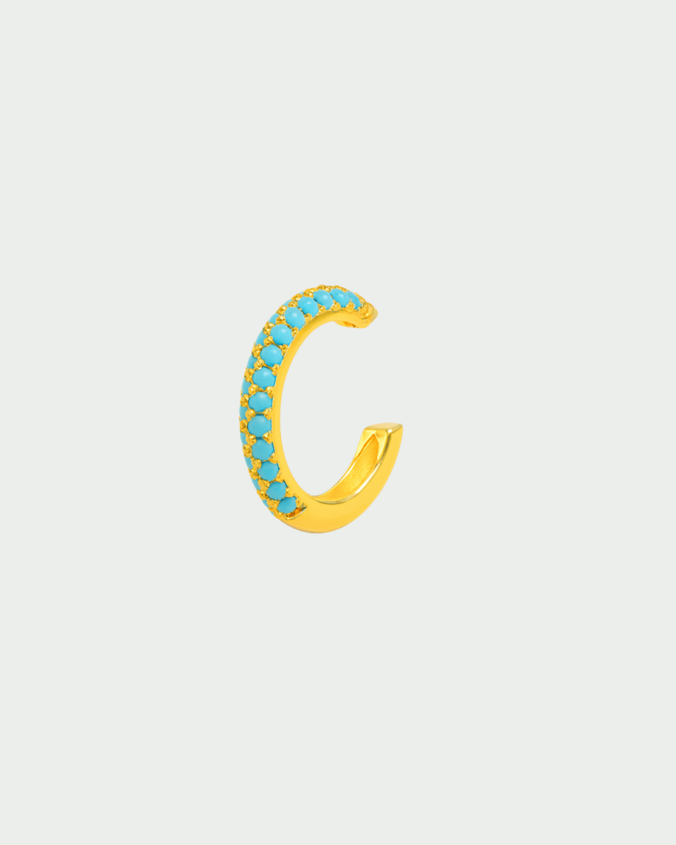 Ear Cuff Prince Ouro Turquesa - EAR CUFF - DAANA