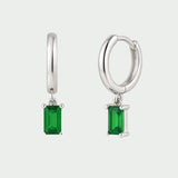Brinco Elaine Prata Verde - BRINCOS - DAANA