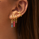 Aretes Triana Oro Fucsia