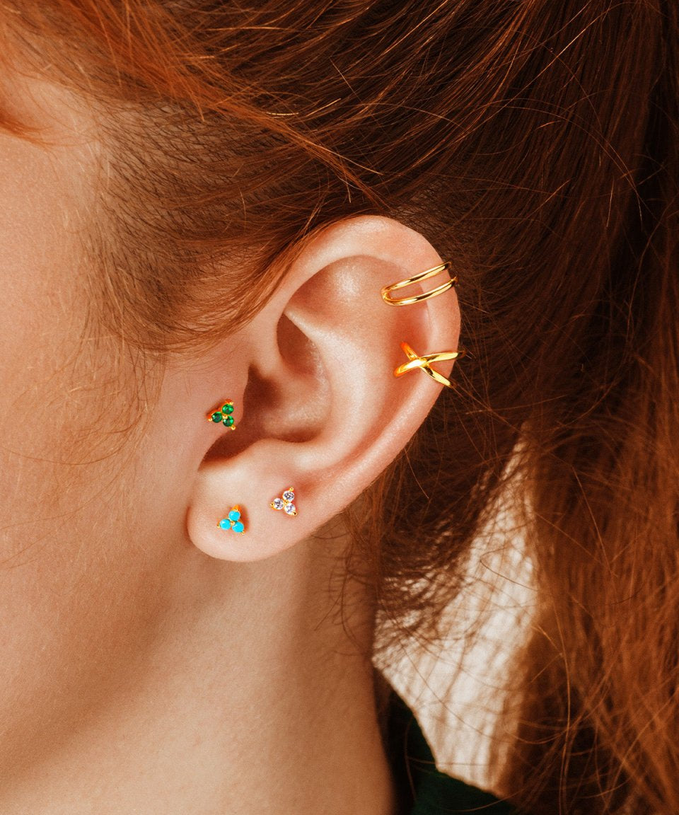 Piercing Leah Ouro Turquesa - PIERCINGS - DAANA